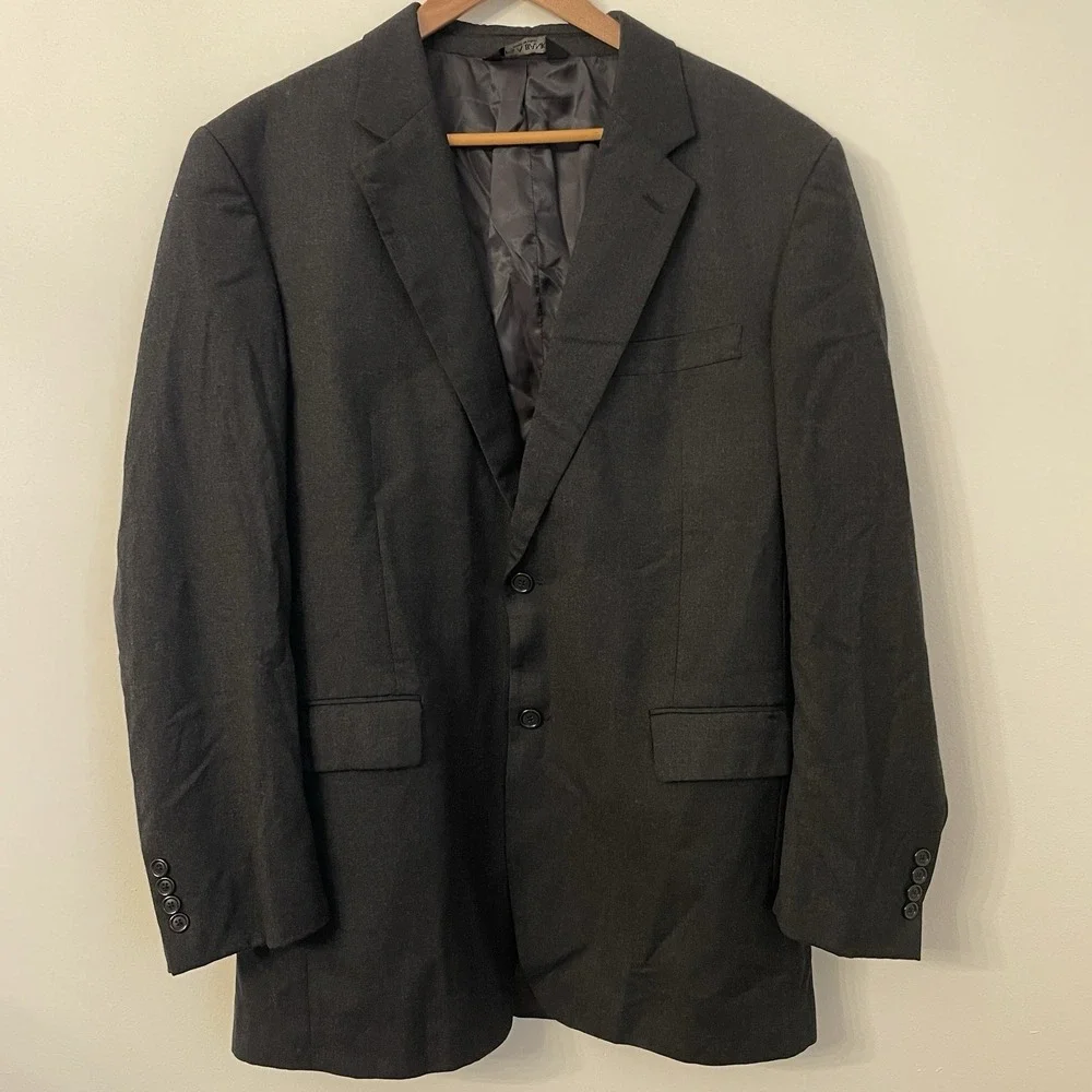 Joseph A Bank Wool Blazer 44L Black Business Professional‎ Sport Coat